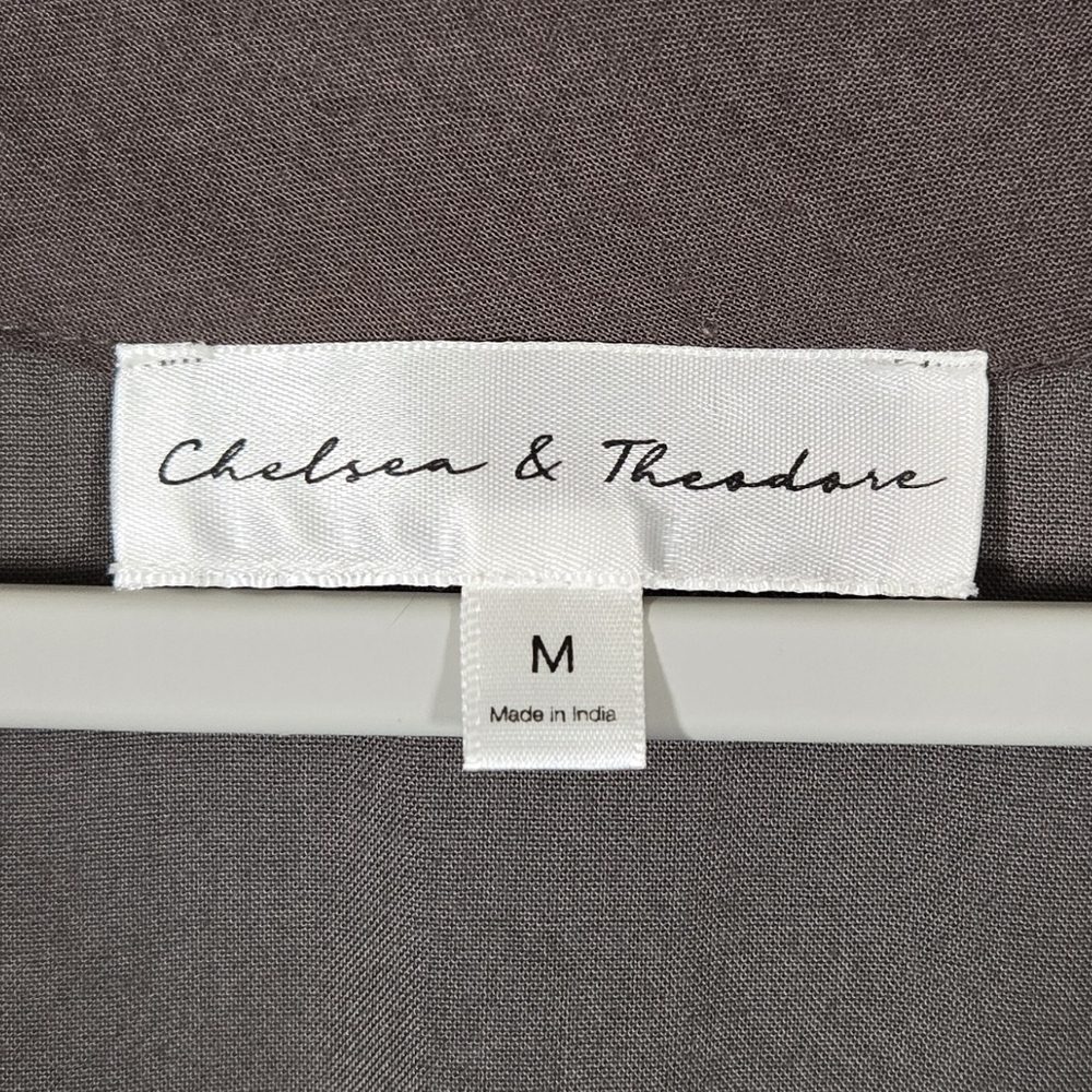 Chelsea & Theodore Embroidered Bohemian Top Womens Size Medium Green Boho Blouse - Picture 9 of 12